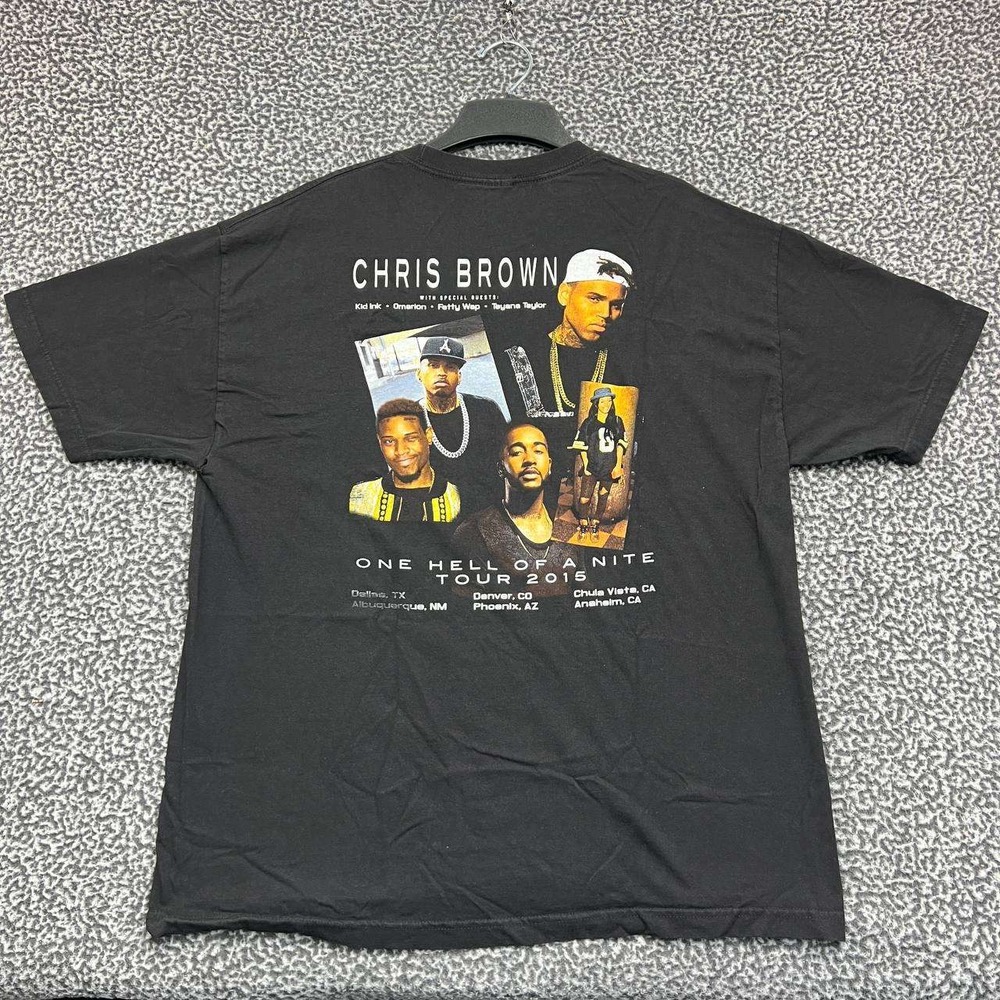 Chris Brown Shirt Men‎ Extra Large One Hell of Nite Tour 2015 Short Sleeve XL